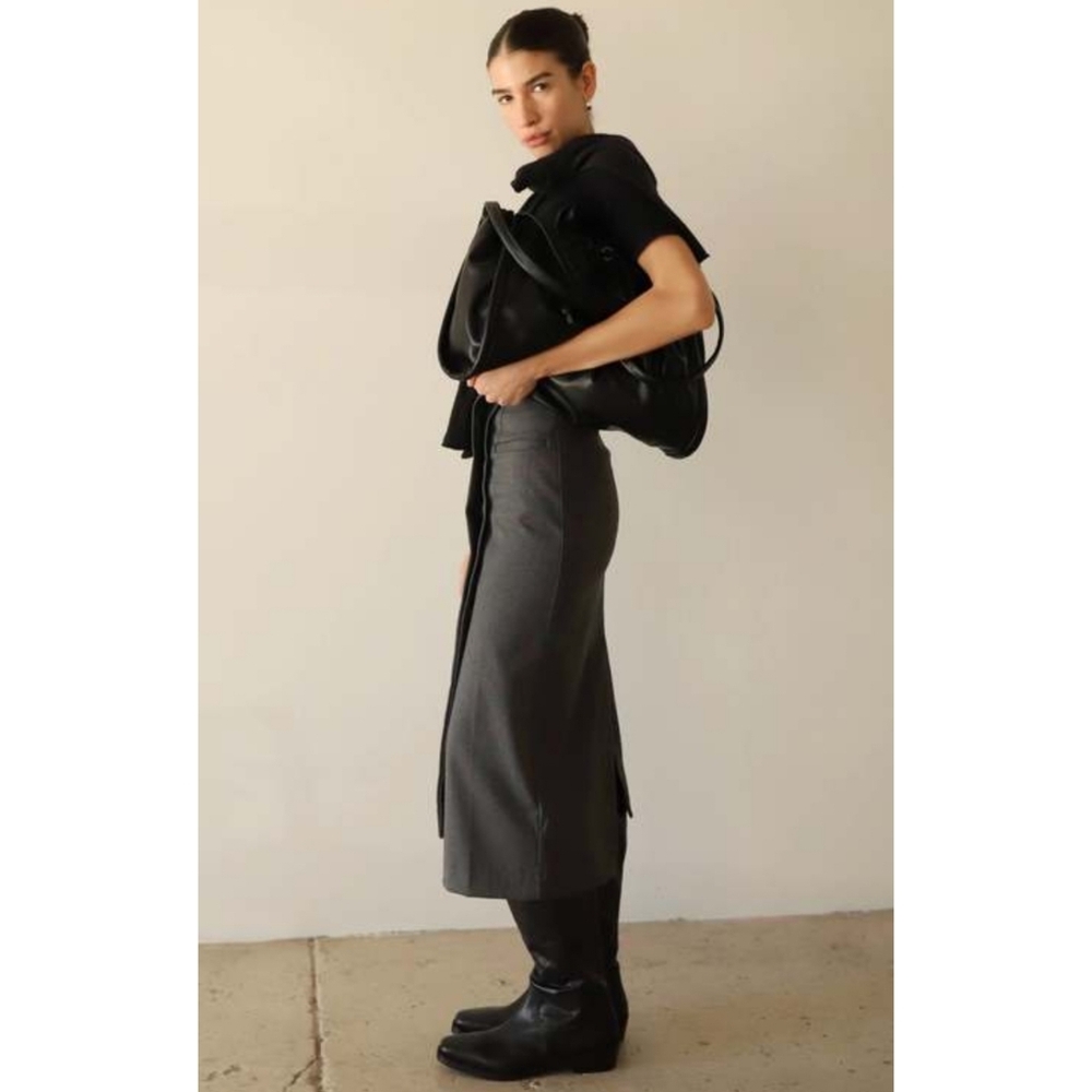 NEW Moon River Asymmetric Hem Maxi Skirt, Size Large*, Color Charcoal - Picture 2 of 12